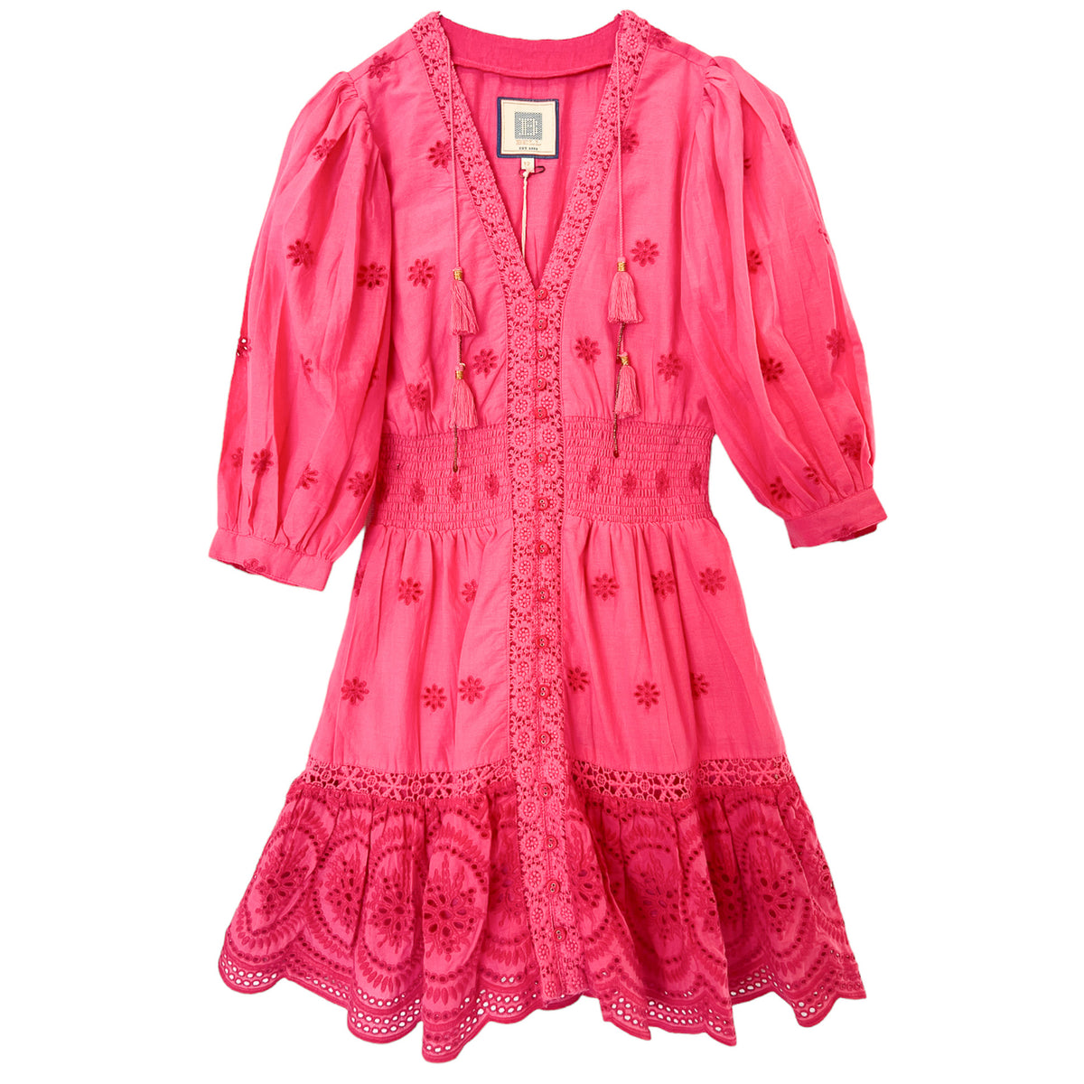 ANN DRESS- FUCHSIA EYELET – Bkids Fort Worth