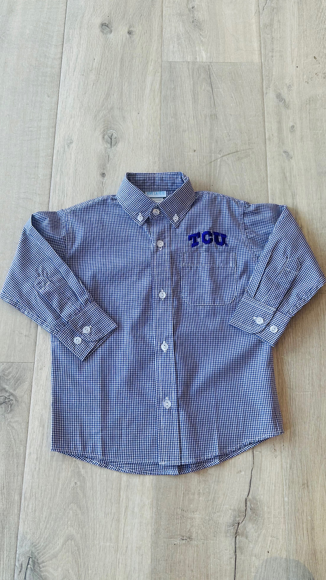 LUKE GINGHAM LS- TCU