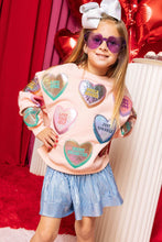 Load image into Gallery viewer, PINK CANDY HEARTS SWEATSHIRT