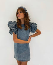 Load image into Gallery viewer, DENIM RUFFLE DRESS