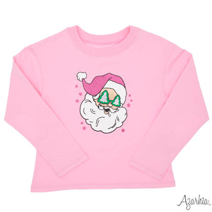 PINK GLITTER SANTA LONG SLEEVE