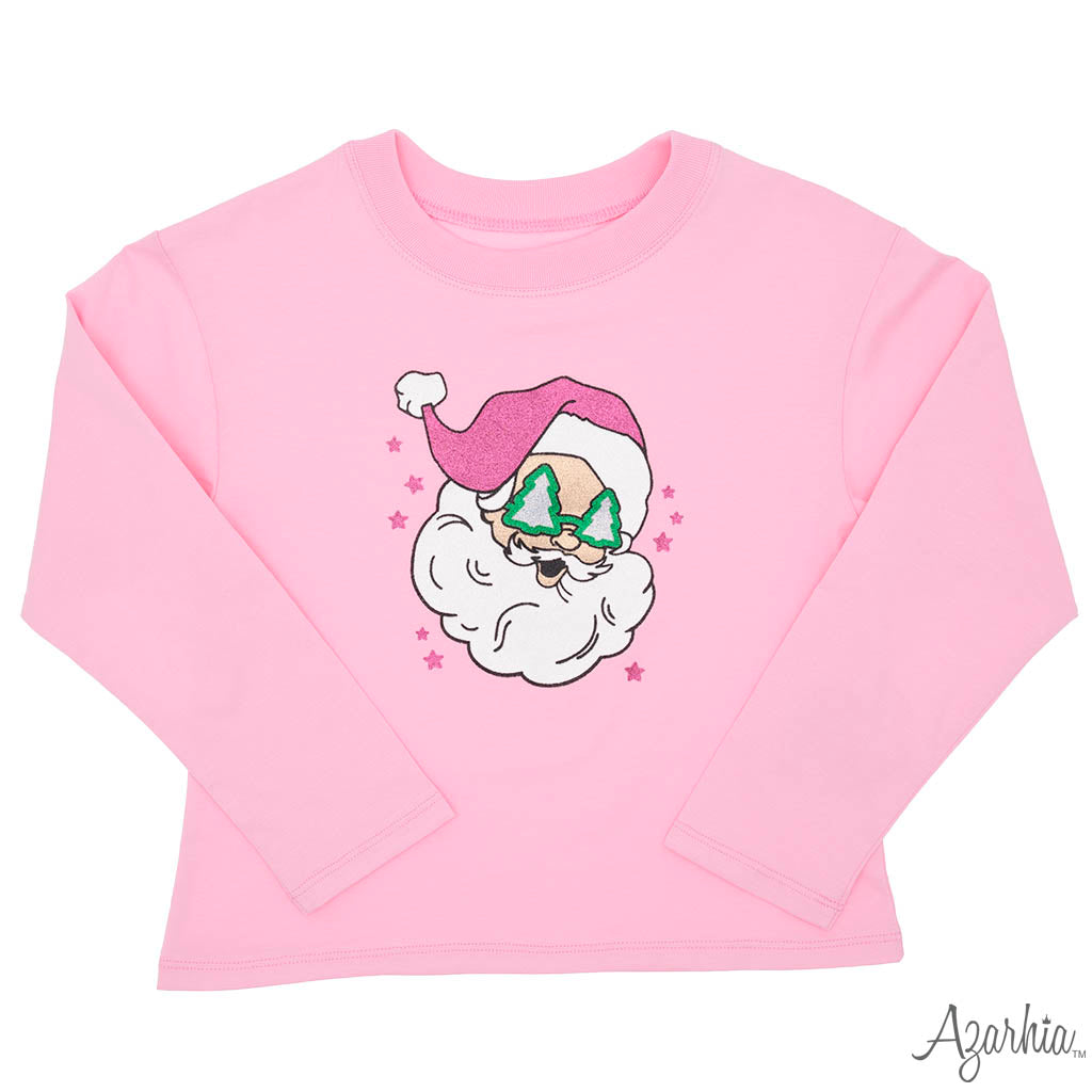 PINK GLITTER SANTA LONG SLEEVE