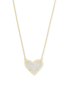 ARI HEART NECKLACE- DRUSY