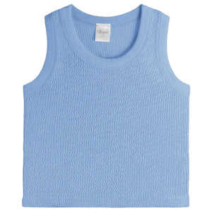 SMOCKED TANK- CHAMBRAY