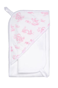 PINK TOILE HOODED TOWEL