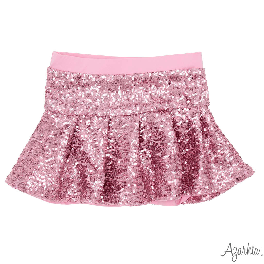 PINK SEQUIN VELVET SKORT