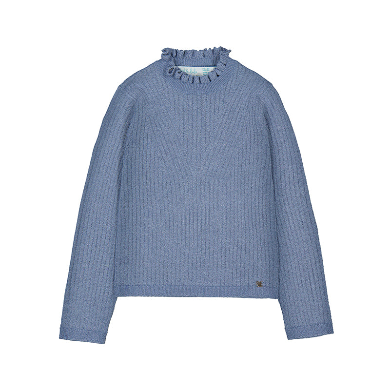 KNITTED GLITTER TURTLENECK- SKY BLUE