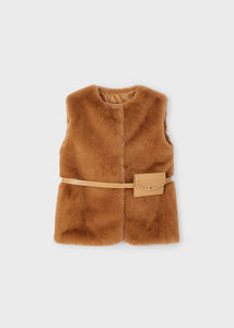 FUR VEST- CARAMEL