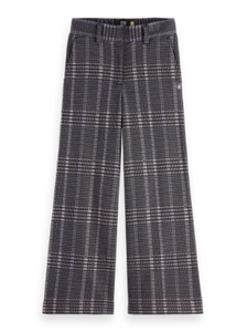 WIDE-LEG CHECKED PANTS