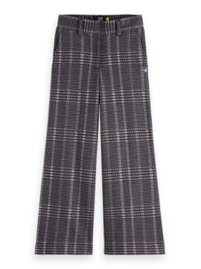 WIDE-LEG CHECKED PANTS