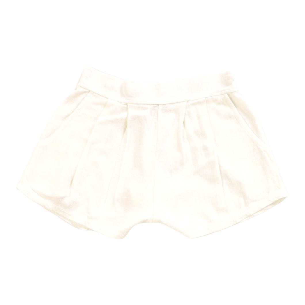 PLEATED SHORT- WHITE