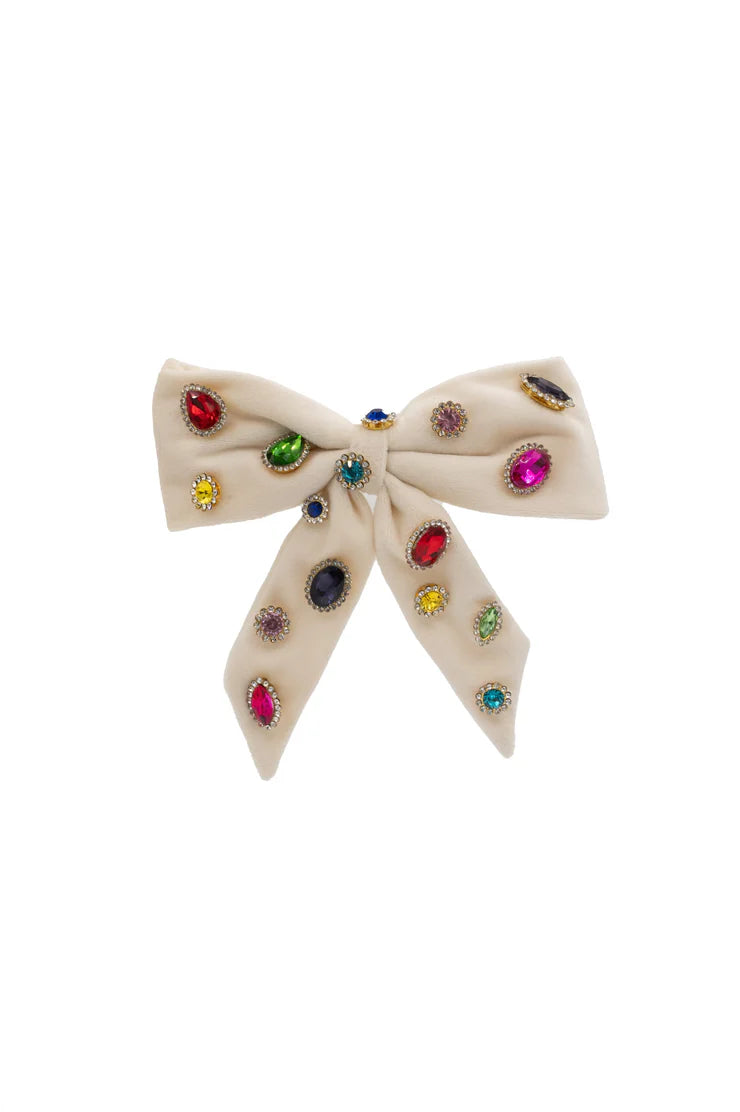 IVORY JEWEL VELVET BOW