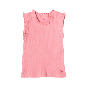 RUFFLE TANK- PEONY