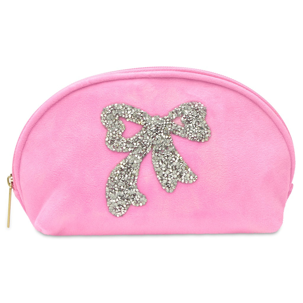 GLITTER BOW COSMETIC POUCH