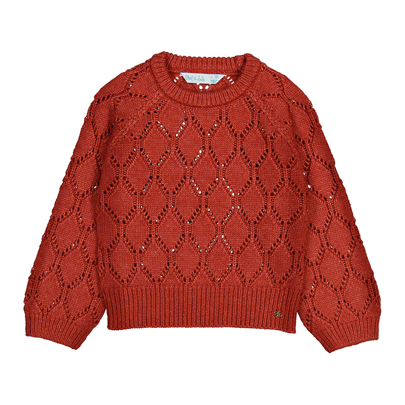 GLITTER KNITTED SWEATER- PAPRIKA