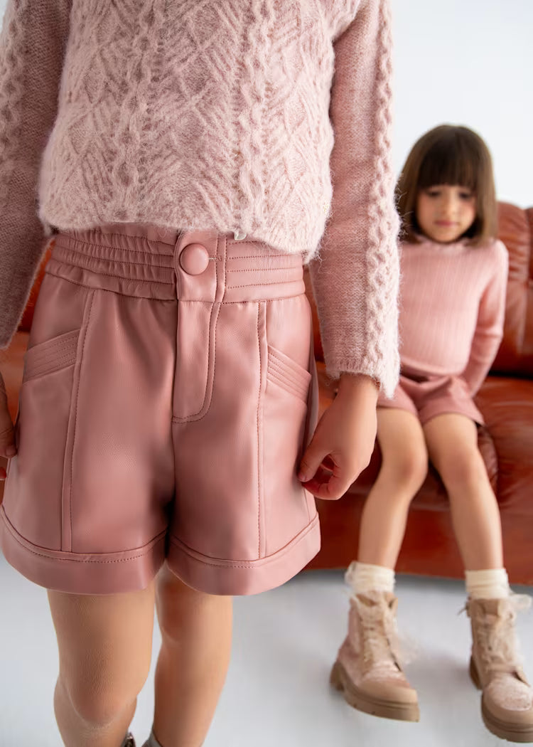 Leather Shorts - Rose