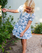 Load image into Gallery viewer, MIRRORBALL DRESS- BLUE PEONIES