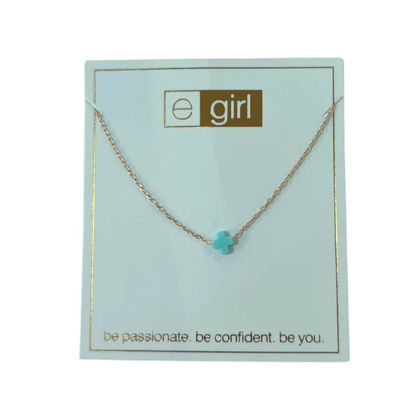 SMALL CROSS NECKLACE- MINT