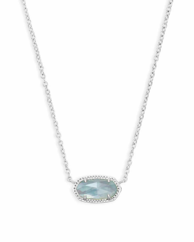 ELISA NECKLACE- SILVER LT BLUE