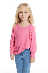 GIRLS LOVE KNIT LONG SLEEVE SCOOP BACK PULLOVER