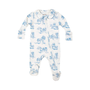 BLUE FARM TOILE FOOTIE