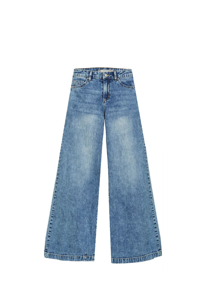 WIDE LEG FRAY HEM JEAN