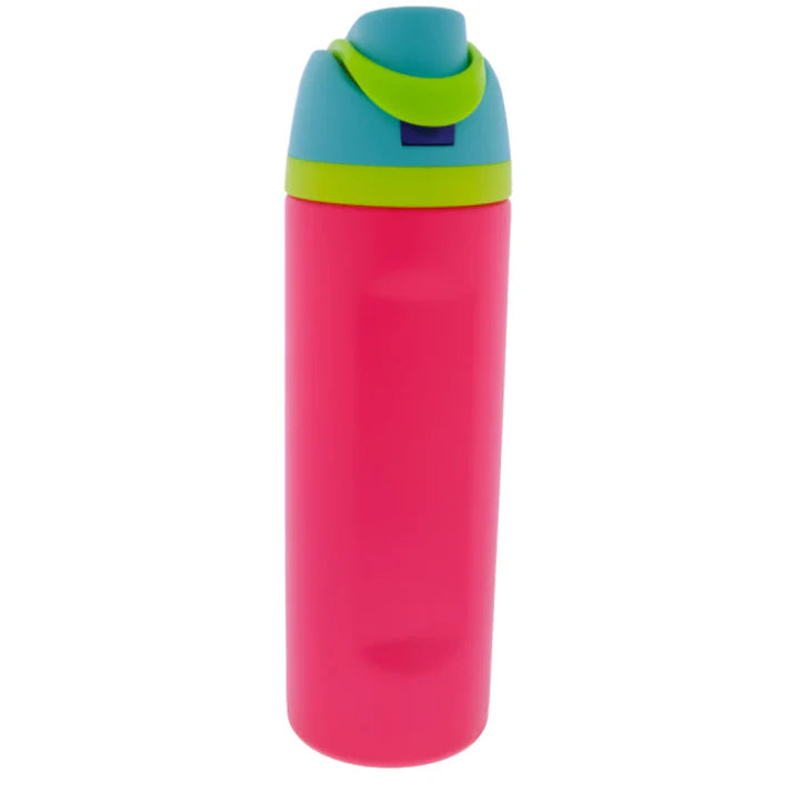 PINK W BLUE CAP WATER BOTTLE