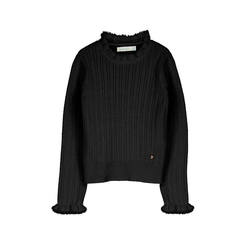 RIBBED TURTLENECK- BLACK