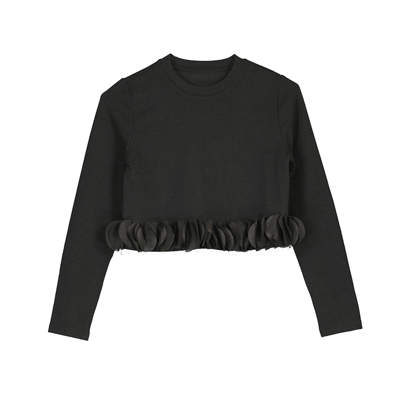 PETALS TOP- BLACK