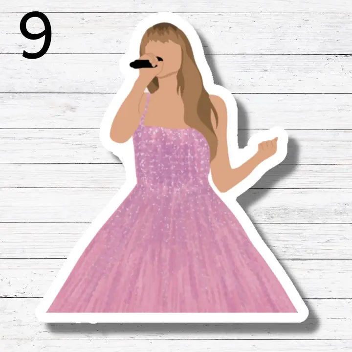 TAYLOR PINK DRESS STICKER