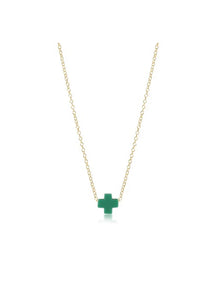 CROSS NECKLACE- EMERALD