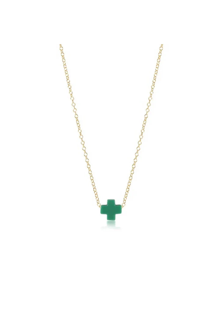 CROSS NECKLACE- EMERALD