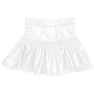 METALLIC SKORT- WHITE