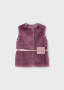 FUR VEST- PLUM