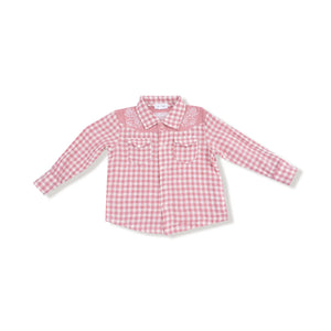 ROSE PINK PLAID LS