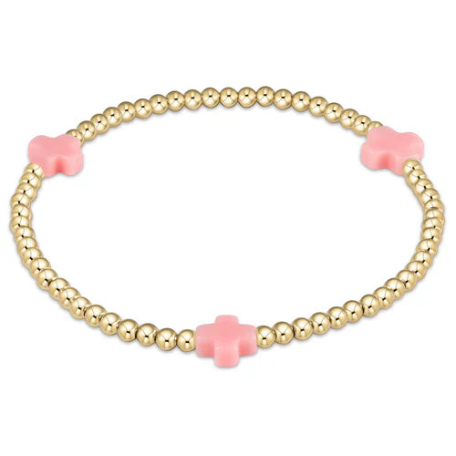 SIGNATURE CROSS BRACELET- PINK