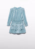 Pleated Knit Skirt Set - Aqua