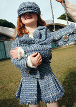 Load image into Gallery viewer, BLUE TWEED SKIRT
