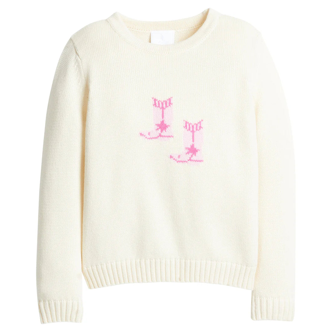 INTARSIA SWEATER- PINK BOOTS