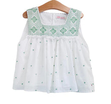 Load image into Gallery viewer, JASMINE TOP- WHITE/GREEN