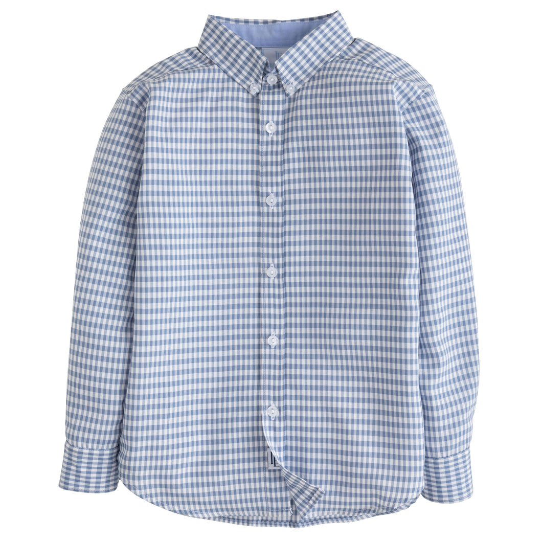 BUTTON DOWN- BLUE GINGHAM