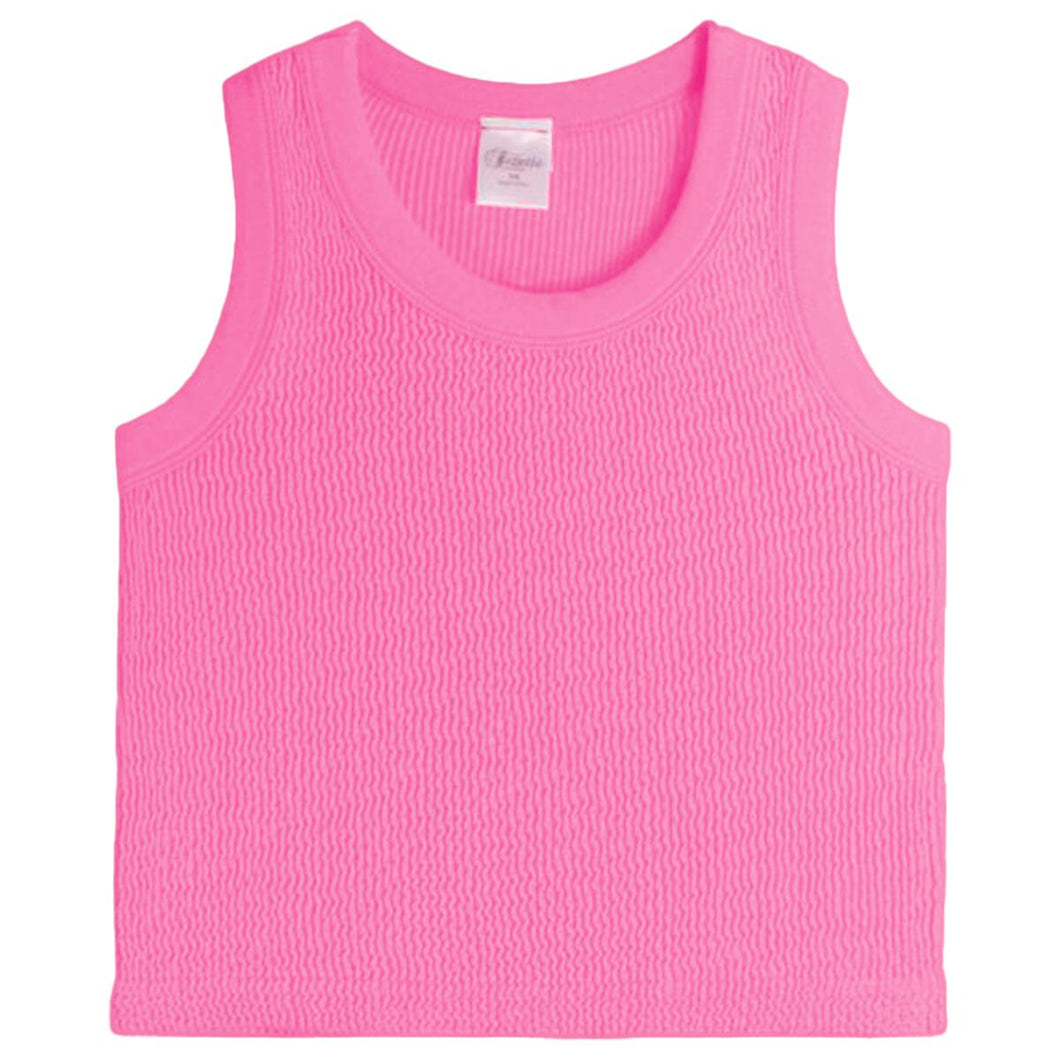 SMOCKED TANK- LT PINK