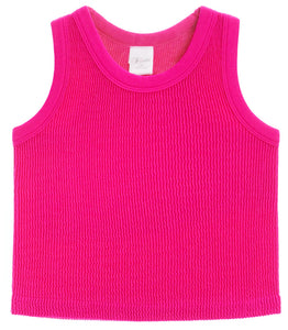 SMOCKED TANK- BARBIE PINK