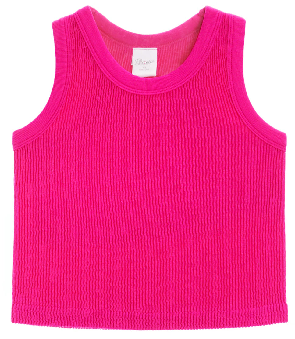 SMOCKED TANK- BARBIE PINK