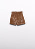 Leather Shorts - Camel