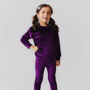 VELOUR LEGGING- PLUM