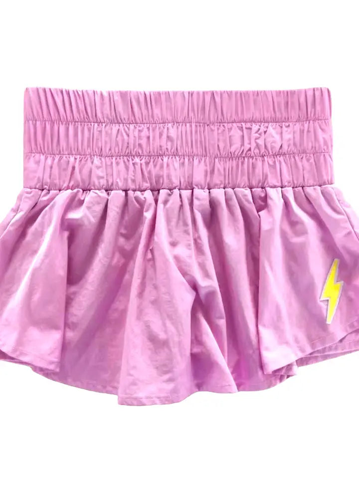 PINK GATHERED MINI SKORT