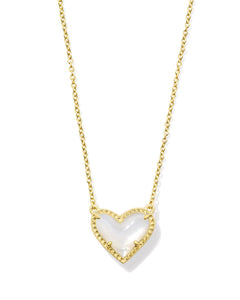 ARI HEART NECKLACE- IVORY MOP