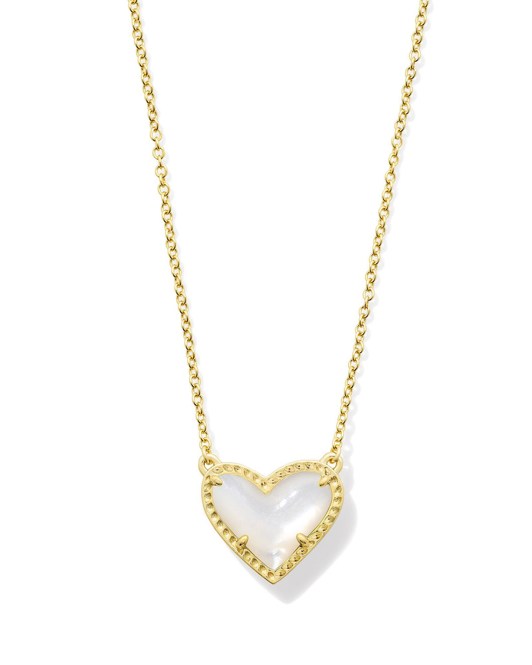 ARI HEART NECKLACE- IVORY MOP