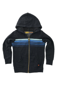 5 STRIPE ZIP- CHARCOAL/BLUE